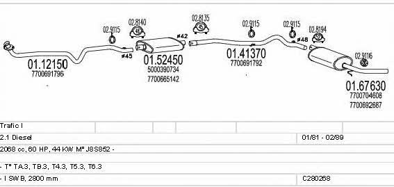 Mts C280268006833 Exhaust system C280268006833