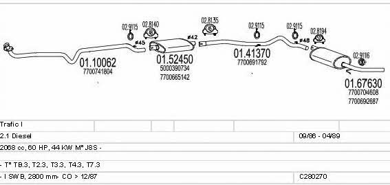 Mts C280270006835 Exhaust system C280270006835