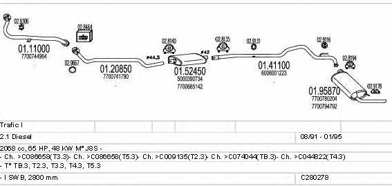 Mts C280278006840 Exhaust system C280278006840