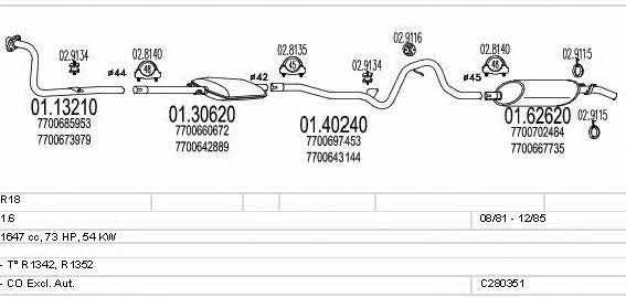  C280351006336 Exhaust system C280351006336