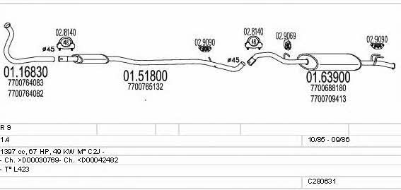 Mts C280631007683 Exhaust system C280631007683