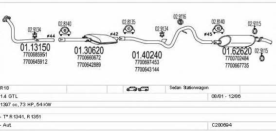 Mts C280694008410 Exhaust system C280694008410