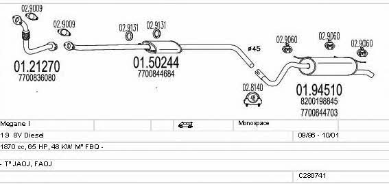 Mts C280741003116 Exhaust system C280741003116