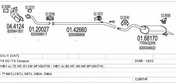 C280747010642 Mts Exhaust system