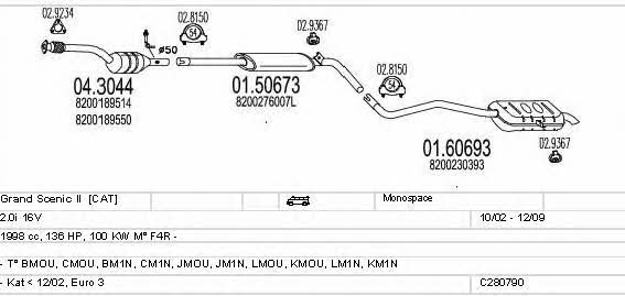 Mts C280790011828 Exhaust system C280790011828