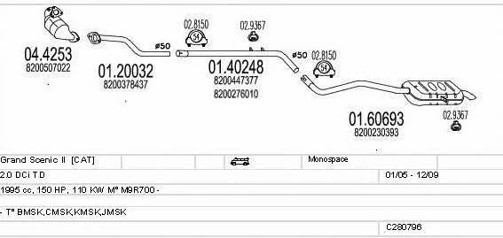 Mts C280796011848 Exhaust system C280796011848