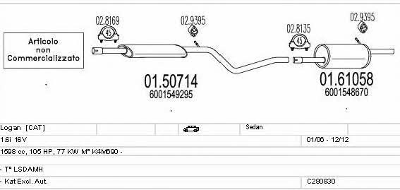 Mts C280830015323 Exhaust system C280830015323 C280830015323 Mts Exhaust system