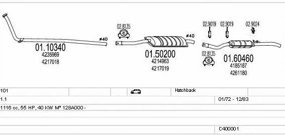 Mts C400001007393 Exhaust system C400001007393