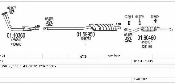  C400002008414 Exhaust system C400002008414