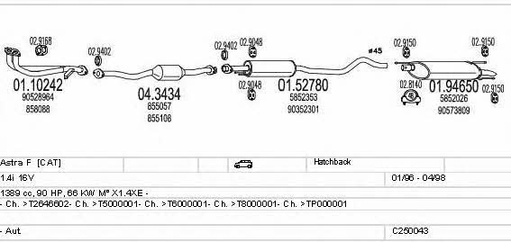 Mts C250043005040 Exhaust system C250043005040 C250043005040 Mts Exhaust system