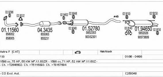 Mts C250048005049 Exhaust system C250048005049 C250048005049 Mts Exhaust system
