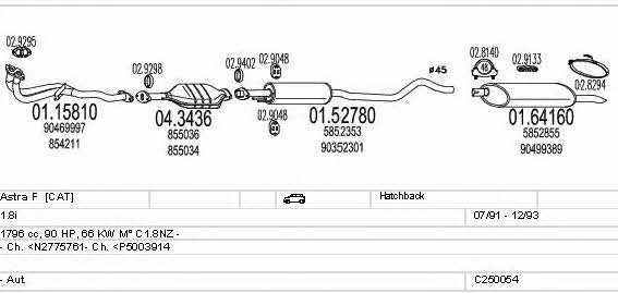  C250054005055 Exhaust system C250054005055