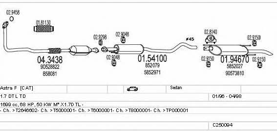  C250094005204 Exhaust system C250094005204