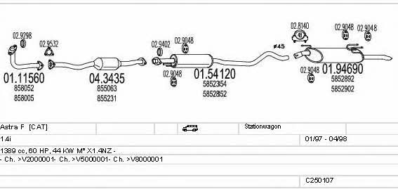 C250107005221 Exhaust system C250107005221