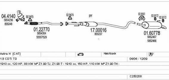  C250208005332 Exhaust system C250208005332