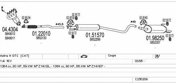 Mts C250209005334 Exhaust system C250209005334 C250209005334 Mts Exhaust system