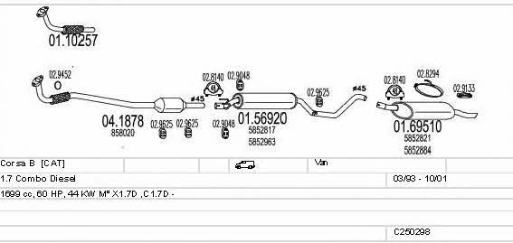  C250298005434 Exhaust system C250298005434