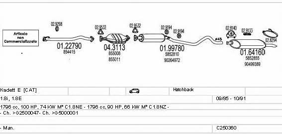 Mts C250360005080 Exhaust system C250360005080