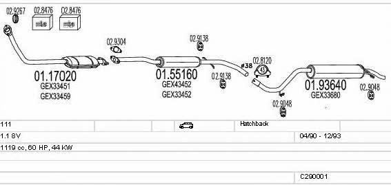Mts C290001000596 Exhaust system C290001000596