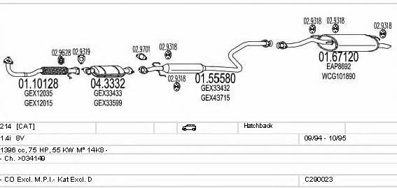  C290023003464 Exhaust system C290023003464