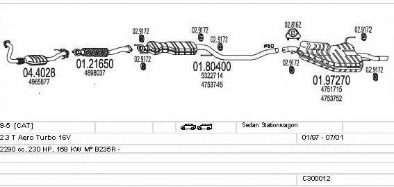 Mts C300012003599 Exhaust system C300012003599