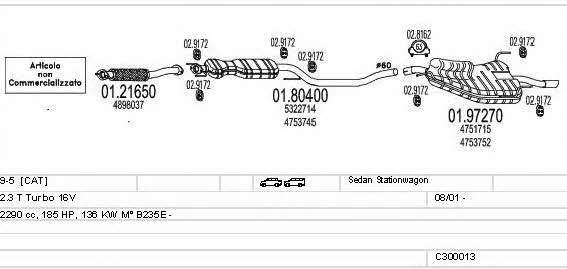 Mts C300013003600 Exhaust system C300013003600