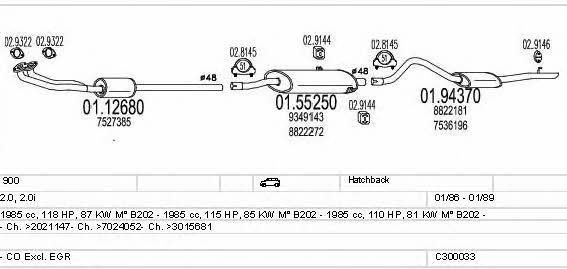 C300033003623 Mts Exhaust system