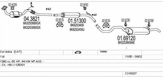  C310037006911 Exhaust system C310037006911