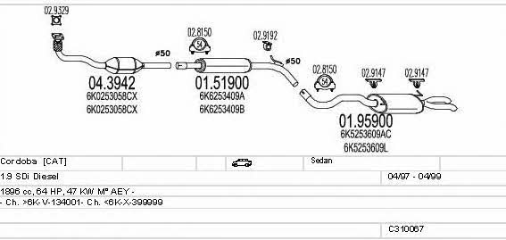 Mts C310067006954 Exhaust system C310067006954 C310067006954 Mts Exhaust system