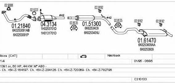 Mts C310133007040 Exhaust system C310133007040 C310133007040 Mts Exhaust system