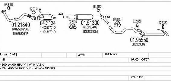 Mts C310135007045 Exhaust system C310135007045 C310135007045 Mts Exhaust system