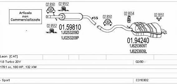 Mts C310302007188 Exhaust system C310302007188 C310302007188 Mts Exhaust system