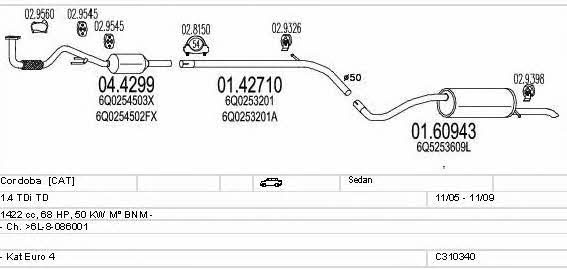 Mts C310340010737 Exhaust system C310340010737