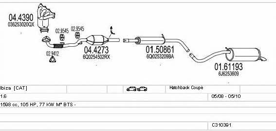  C310391022808 Exhaust system C310391022808