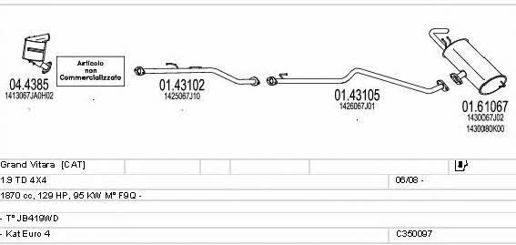 Mts C350097016125 Exhaust system C350097016125