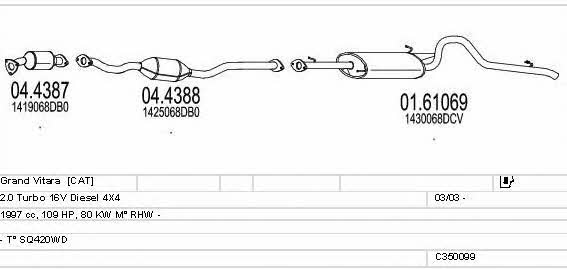  C350099016127 Exhaust system C350099016127