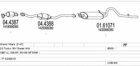  C350100016129 Exhaust system C350100016129