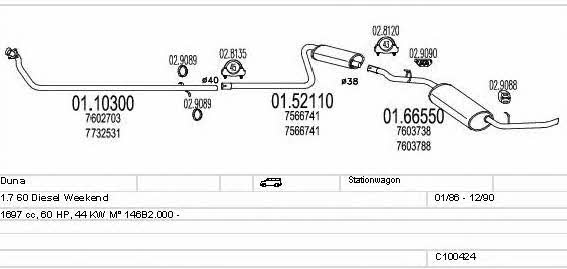  C100424013143 Exhaust system C100424013143