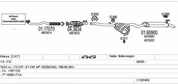  C100439013158 Exhaust system C100439013158