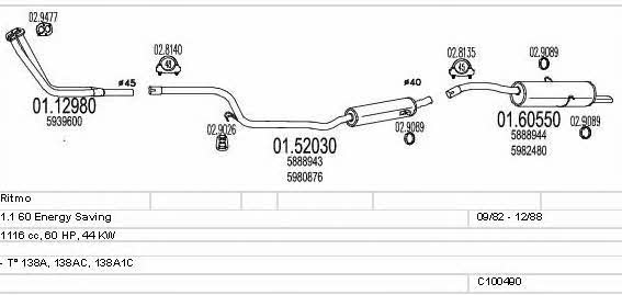  C100490013207 Exhaust system C100490013207