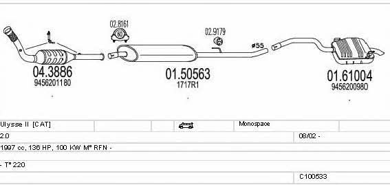 Mts C100533013250 Exhaust system C100533013250 C100533013250 Mts Exhaust system