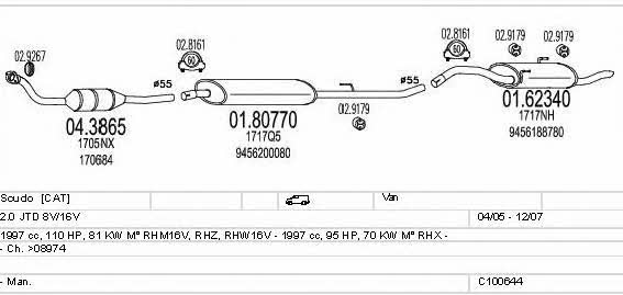 Mts C100644013372 Exhaust system C100644013372 C100644013372 Mts Exhaust system