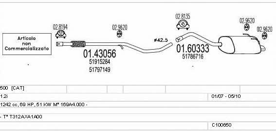 Mts C100650021590 Exhaust system C100650021590 C100650021590 Mts Exhaust system