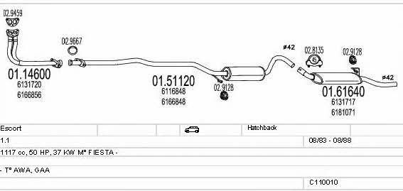  C110010003707 Exhaust system C110010003707