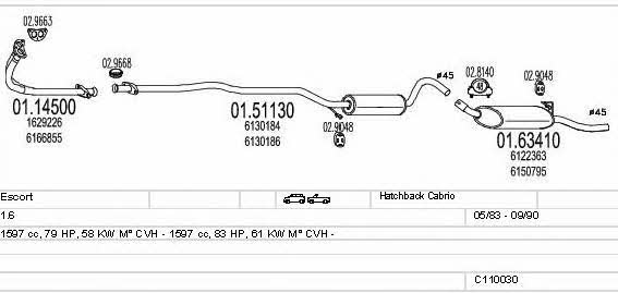  C110030003728 Exhaust system C110030003728