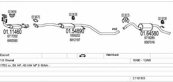 Mts C110103003810 Exhaust system C110103003810