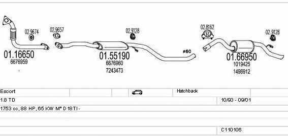 Mts C110106003813 Exhaust system C110106003813