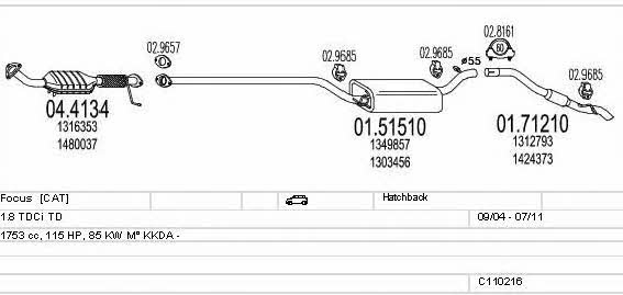 Mts C110216003936 Exhaust system C110216003936 C110216003936 Mts Exhaust system