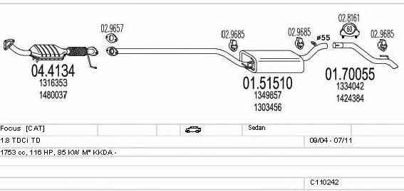 Mts C110242003969 Exhaust system C110242003969 C110242003969 Mts Exhaust system