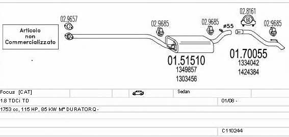 Mts C110244003972 Exhaust system C110244003972 C110244003972 Mts Exhaust system